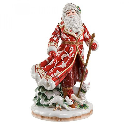 Goebel Fitz & Floyd Figur Santa im roten Mantel, aus Porzellan gefertigt, Höhe 47,5cm, 51-000-01-1