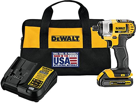 DEWALT 20V MAX Impact Driver Kit, 1/4-Inch, Battery and Charger Included (DCF885C1)