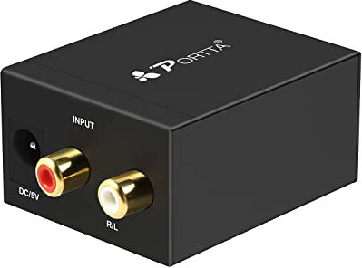Convertitore da Analogico a Digitale, Portta Adattatore Audio Analog-Digital o RCA to Digital Audio Converter - Cavo Jack e RCA a SPDIF / Toslink / Ottico / Coassiale per cuffie PS3 Xbox 360 HDTV Blue Ray Sky HD DVD Apple TV