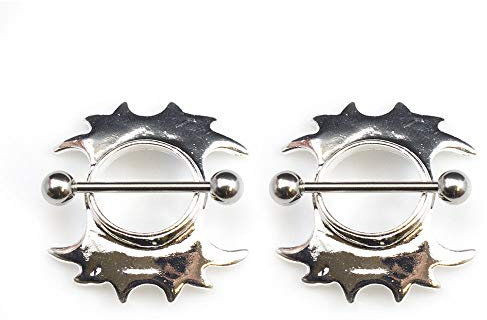 Sterling Silber Flügel Nipple Shield mit Barbell