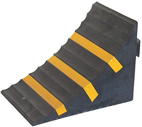 SNS SAFETY LTD RWC-1 Gummi Unterlegkeil Schwerlast, Schwarz Gelb, Abmessungen 25cm x 16cm x 19cm (Packung mit 1)