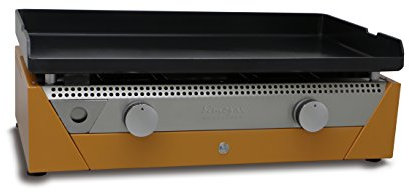 Simogas Rainbow Gasgrill mit 2 Brennern, Stahl, hohe Leistung, 76,5 x 50 x 28 cm, 6,6 kW, Orange