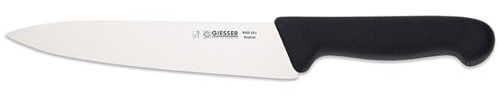Giesser seit 1776 - Made in Germany - Tranchiermesser schwarz, Basic Black, Klinge 18 cm, rutschfest, schmales Kochmesser spülmaschinenfest, rostfrei