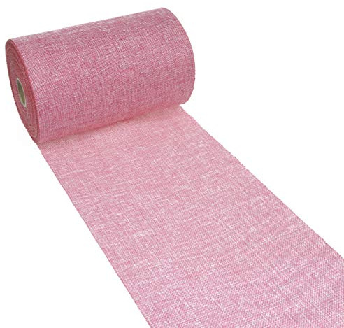 DEKO AS Shabby Chic Leinenoptik Tischläufer, Polyester geruchsneutral, Rosa, 20 cm x 25 m