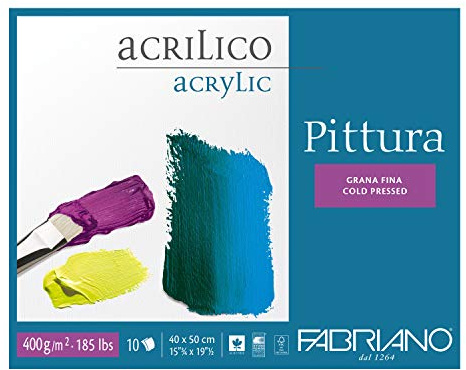 Fabriano Pittura Paquete de 10 hojas de papel de dibujo 400 g 40 x 50 cm blanco