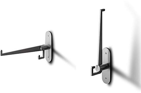 Stabiler Kleiderlüfter zur Wandmontage aus Edelstahl, gebürstet, klappbar, Wandhaken für den Innen- und Aussenbereich, Kleiderhaken, Kleiderstange, Klappfunktion - PHOS Design