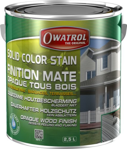 OWATROL Solid Color Stain 2,5 L Weiß | Deckende Wetterschutzfarbe für alle Holzarten – Acryl-Decklack, dauerhaft haltbar