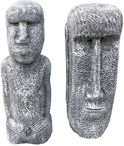 stoneandstyle 2 Osterinsel Figuren im Set, massiver Steinguss, frostfest bis -30°C