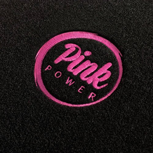 Autoteppich-Stylers ATSQ100PP000599 Passform Fußmatten mit Stick Pink Power (Ladies Edition) in Pink und Rand in Pink