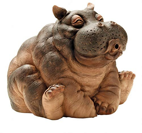 Design Toscano Hanna der Hippo Afrikanische Dejo Wasserspeierstatue, Polyresin, Vollfarbe, 25,5 cm