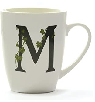 la Porcellana mugg bokstav M, porslin, vit, 12 x 12 x 3 cm