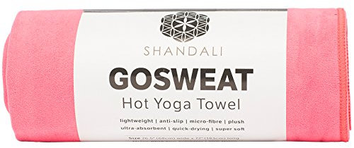 Shandali Hot Yoga GoSweat Mikrofaser-Handtuch aus super saugfähigem Premium-Wildleder für Bikram, Pilates, Fitnessstudio und Outdoor-Sportarten, Lemonade Pink, 40,6 x 67,3 cm.