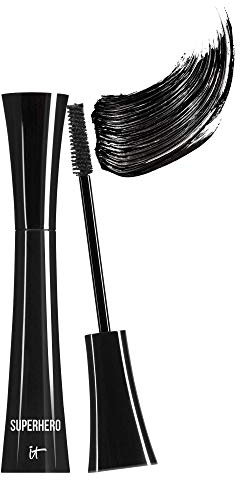 iT COSMETICS, Mascara Volumizzante, Finish Ultra-Pigmentato e Ciglia Incurvate, Formula con Peptidi di Peptidi di Collagene, Superhero, Tonalità: Super Black, 9 ml