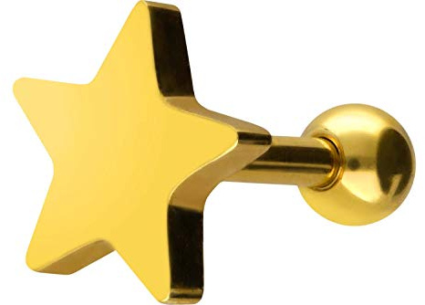 PIERCINGLINE Chirurgenstahl Ohrpiercing | Stern | Piercing Schmuck Ohr Stecker Helix | Farbauswahl