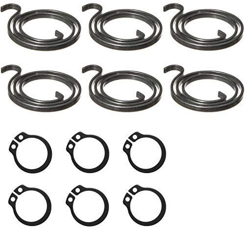 Northern DIY 6 Door Handle Springs (2.5-Turn Coil, 2.5mm Thick, Black Coating) Plus 6 Circlips