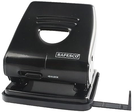 Rapesco PF88A0B1 Perforatrice Alti Spessori a 2 Fori, 35 Fogli, Nero
