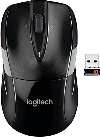 Logitech M525 - Ratón (RF inalámbrico, Oficina, Rueda, Óptico, Portátil, Vertical), Color Negro