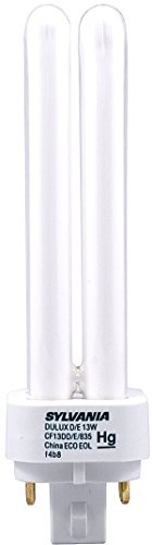 (10 Pack) Sylvania 20671 CF13DD/E/835/ECO 13-Watt 3500K 4-Pin Double Tube Compact Fluorescent Lamp