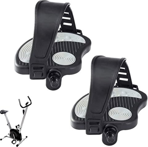 Vigcebit 1/2 Fuß -Übungsgerät - 1/2 stabile Rennradpedale mit Riemen - Mountainbike-Pedale, Heimtrainer-Pedale mit Streifen, passend für 9/16-Zoll- und 1/2-Zoll-Pedale für das Training zu Hause