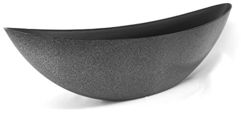 Decoline Kunststoff Blumentopf Schiff (schwarz Glitter, XL: 55.5 x 17.5cm)