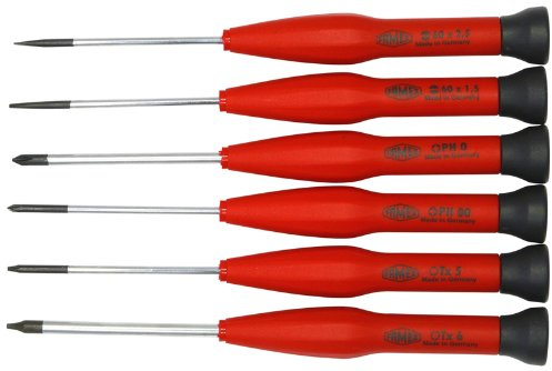 FAMEX 7744-6 Elektronik Schraubendreher Satz für Feinmechanik und Smartphone Reparatur - für Torx Kreuzschlitz | 6-teilig