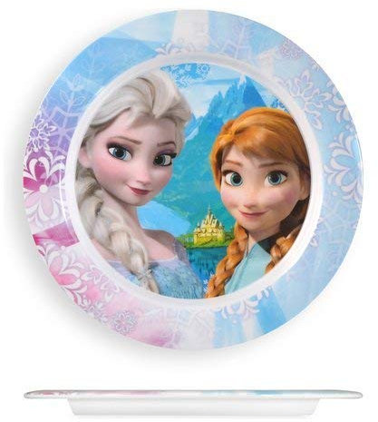 Home Disney Frozen Piatto Piano in Melammina, Multicolore, 22 cm