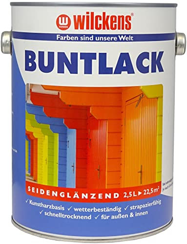 Wilckens Kunstharz Buntlack für Innen und Außen, seidenglänzend, 2,5 l, RAL 9010 Reinweiß