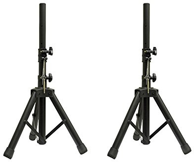 NJS 2 x Short Adjustable Black Speaker Stand 60KG