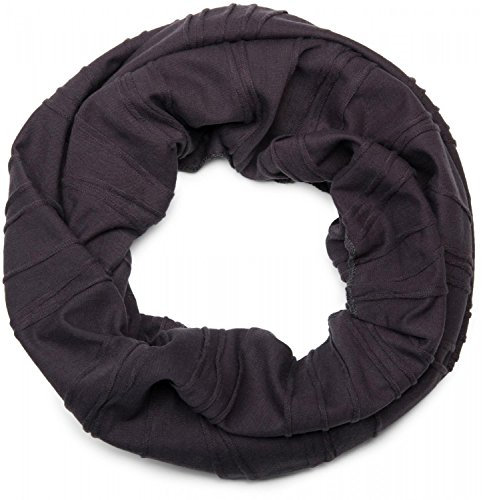 styleBREAKER Loop Schal mit Falten Muster, Schlauchschal, Tuch, Unisex 01018082, Farbe:Anthrazit