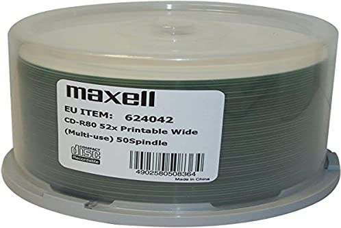 Maxell CD-R 80 min/700 MB 52 x fullt utskrivbar i terrin 50 enheter