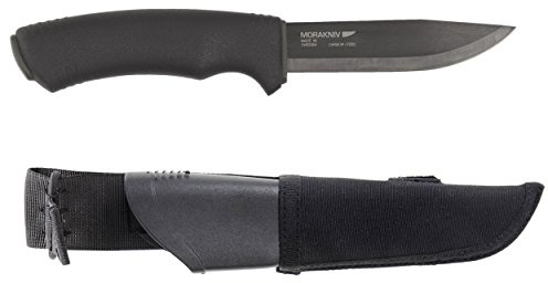 Morakniv Bushcraft Tactical, Sandvik-Stahl, Gummigriff, Kunststoffscheide, Molle Kompatibel Gürtelmesser