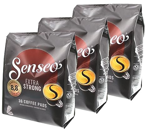 Strong dosettes senseo extra extra fort, coloris intense et vollmundiger goût, café pour dosettes kaffepadmaschinen 108