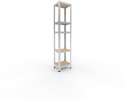 shelfplaza Home 180x40x30cm Schwerlastregal verzinkt mit 5 Böden x 175kg | Kellerregal · Lagerregal · Metallregal · Regale für Kellerraum · Steckregal · Abstellraum Regal