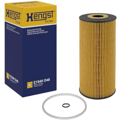 HENGST - Ölfilter E154H D48 - Öl-Filtereinsatz für KFZ | Hochwertiger Motorölfilter für KFZ mit Otto- oder Dieselmotor - Robuster Ölfilter mit hoher Schmutzaufnahmefähigkeit