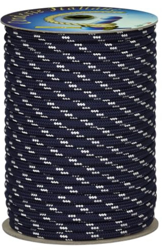 006009115 Treccia corit blu, 8 mm - 30 mt, Corda intrecciata multiuso resistente ai raggi U.V. e all'abrasione, per attività all'aperto, giardino, mare, guinzagli e fai da te, rottura 700 kg