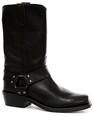 Grinders Renegade Hoch Schwarz Unisex Lederstiefel Cowboy-Western Motorradfahrer Hohe Stiefel