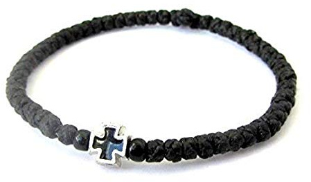 Handgefertigtes Komboskini (Gebetsschnur), christlich-orthodox, 33 Knoten, Schwarz, 5608B