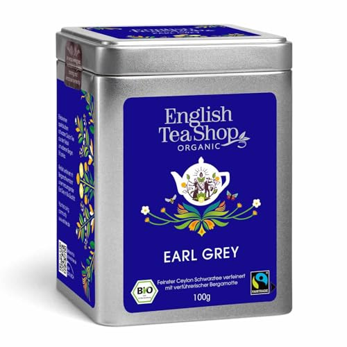 ETS - Earl Grey, BIO Fairtrade, loser Schwarzer Tee, 100g Dose | Klassiker in Bio-Qualität - aromatisiert mit echter Bio Bergamotte - erfrischend elegant und ausgewogen