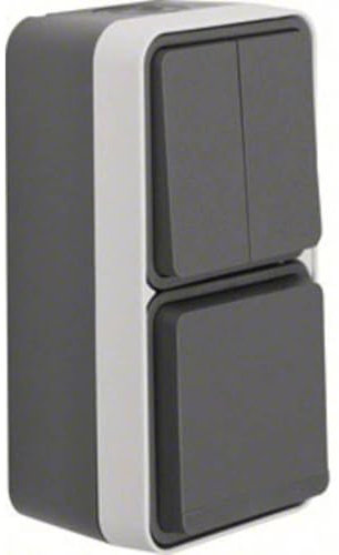 Berker Seriensch./SCHUKO-Steckd. 47903515 Kombinatio.lichtgrau W.1 Schalter-/Steckdosenkombination 4011334404453