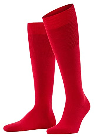 FALKE Herren Kniestrümpfe Airport M Kh Wolle Baumwolle lang einfarbig 1 Paar, Rot Scarlet 8120, 43-44