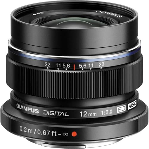Olympus M. Zuiko Digital ED 12 mm f/2.0 Objektiv für Micro 4/3 Kameras (Schwarz)