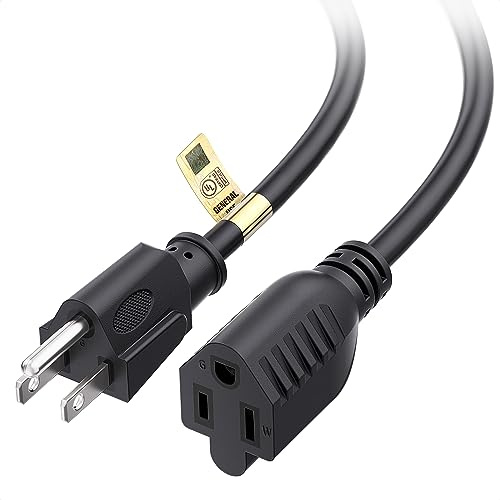 [ETL Listed] Cable Matters 16 AWG Heavy Duty 13A Power Extension Cord - 25ft, 3 Prong Power Cord Extension, NEMA 5-15P to NEMA 5-15R, Black