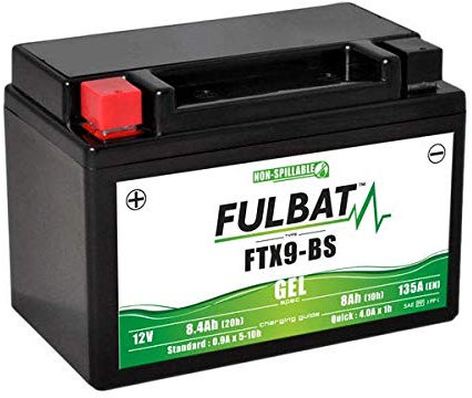 Batterie moto Fulbat - Etanche au Gel - FTX9-BS / YTX9-BS / BTX9-12V / 8Ah