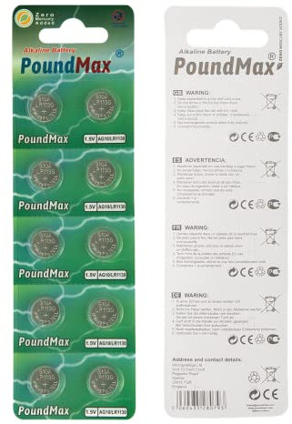 10 x AG10 Poundmax LR54 1.5 V Alkaline Button Cell Battery