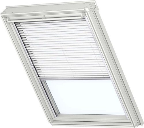 VELUX Original Jalousette Jalousie PAL C04 7001S Für // GGL, GTL, GPL, GHL, GXL, GGU, GTU, GPU, GHU, GXU C04 // in Farbe 7001 / Uni Weiß // Seitenschienen in Silber_43826