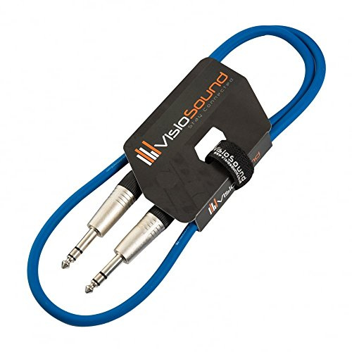 Cavo Jack Stereo TRS 6.35mm 1/4 a Jack TRS/Cavo Patch Segnale Audio Bilanciato 1m Blu