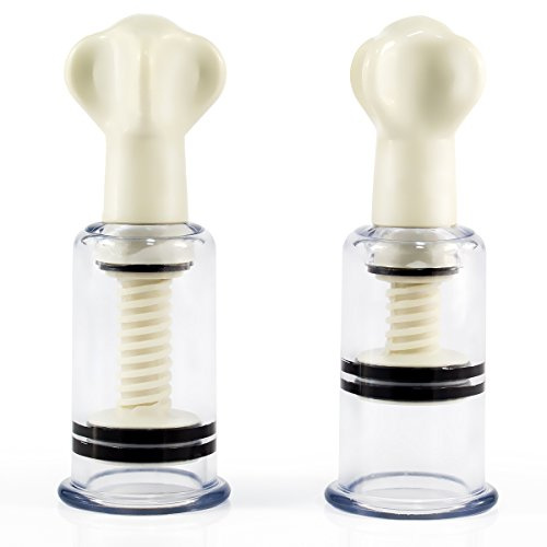 Nippelsauger Paar mit Gewinde - Ø28cm - mit hoher Saugkraft - abnehmbare Brustpumpe – ideal als Bondage BDSM Schröpfen Sexspielzeug - Sex Toy Spielzeug für Frauen, Männer und Paare