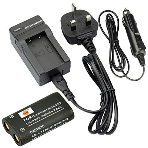 DSTE® CR-V3 Rechargeable Li-ion Battery + DC78U Travel and Car Charger Compatible for Olympus C3000 C3040 C-3000 C-4040 C-4040Z C-3020 C-3020Z D390 D510 Camera as Olympus CR-VS CR-V3P CRV3 LB-01 LB01
