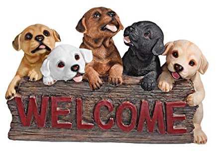 Design Toscano the Puppy Parade Welcome Sign
