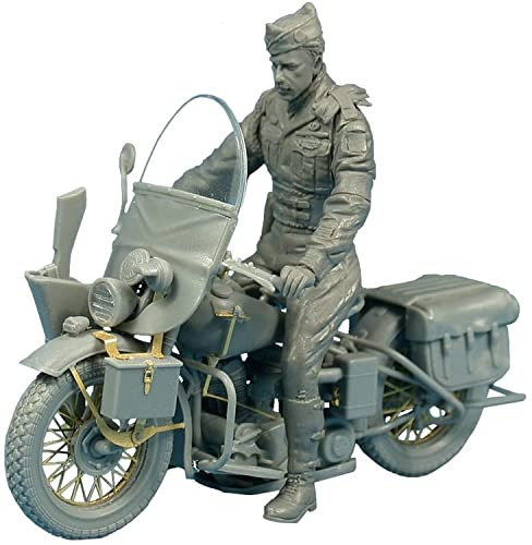 MiniArt 35168 1:35 US Militär Polizei mit Motorrad (1) - originalgetreue Nachbildung, Modellbau, Plastik Bausatz, Modellbausatz, Militär Bausatz, 1:35 Plastikbausatz